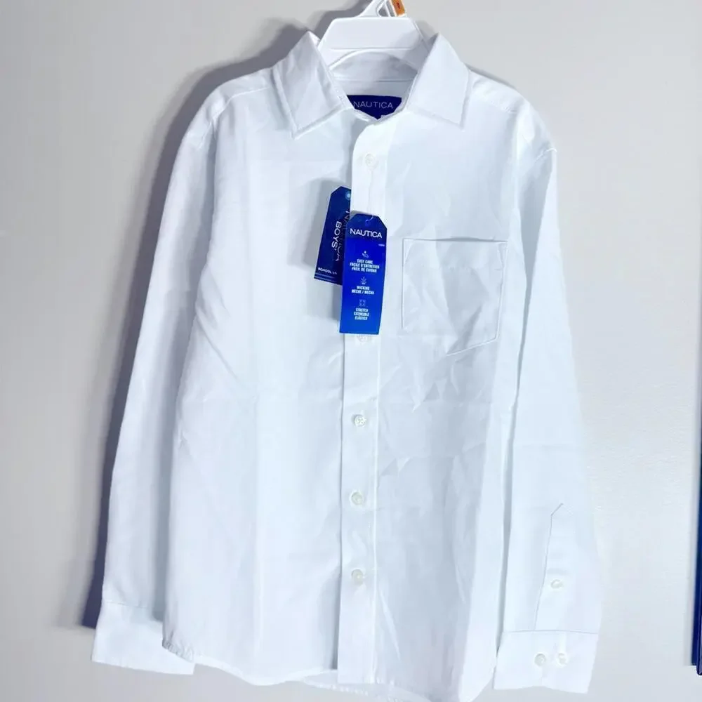 Nautica Boys 'XL 18-20 Synthetic Woven Long Sleeve Shirt boys Uniform Boys S8